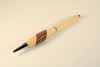 Slimline pen in birch with chrome finish and olive & sapele inlay