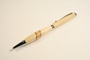 Slimline pen in birch with chrome finish and aspen & stained beech inlay