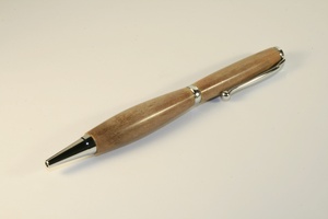 Slimline pen in stained birch with chrome finish