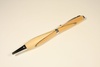 Slimline pen in tarred alder with chrome finish and birch & stained beech inlay