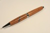 Classic pen in sapele with chrome finish and stained beech inlay