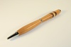 Slimline pen in tarred alder with chrome finish and aspen, sapele & walnut inlay