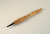 Slimline pen in tarred alder with chrome finish and apple & stained beech inlay